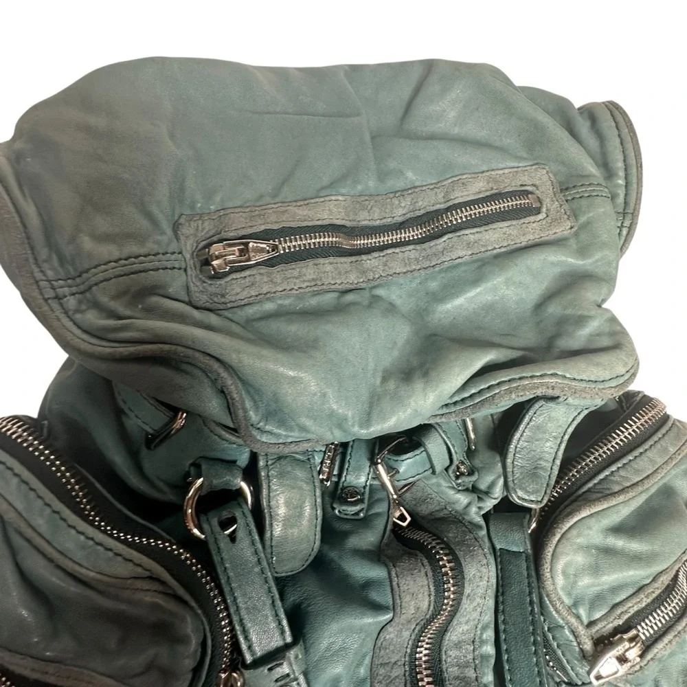 Alexander Wang Supple Lambskin Marti Convertible Moto Backpack Bag turquoise